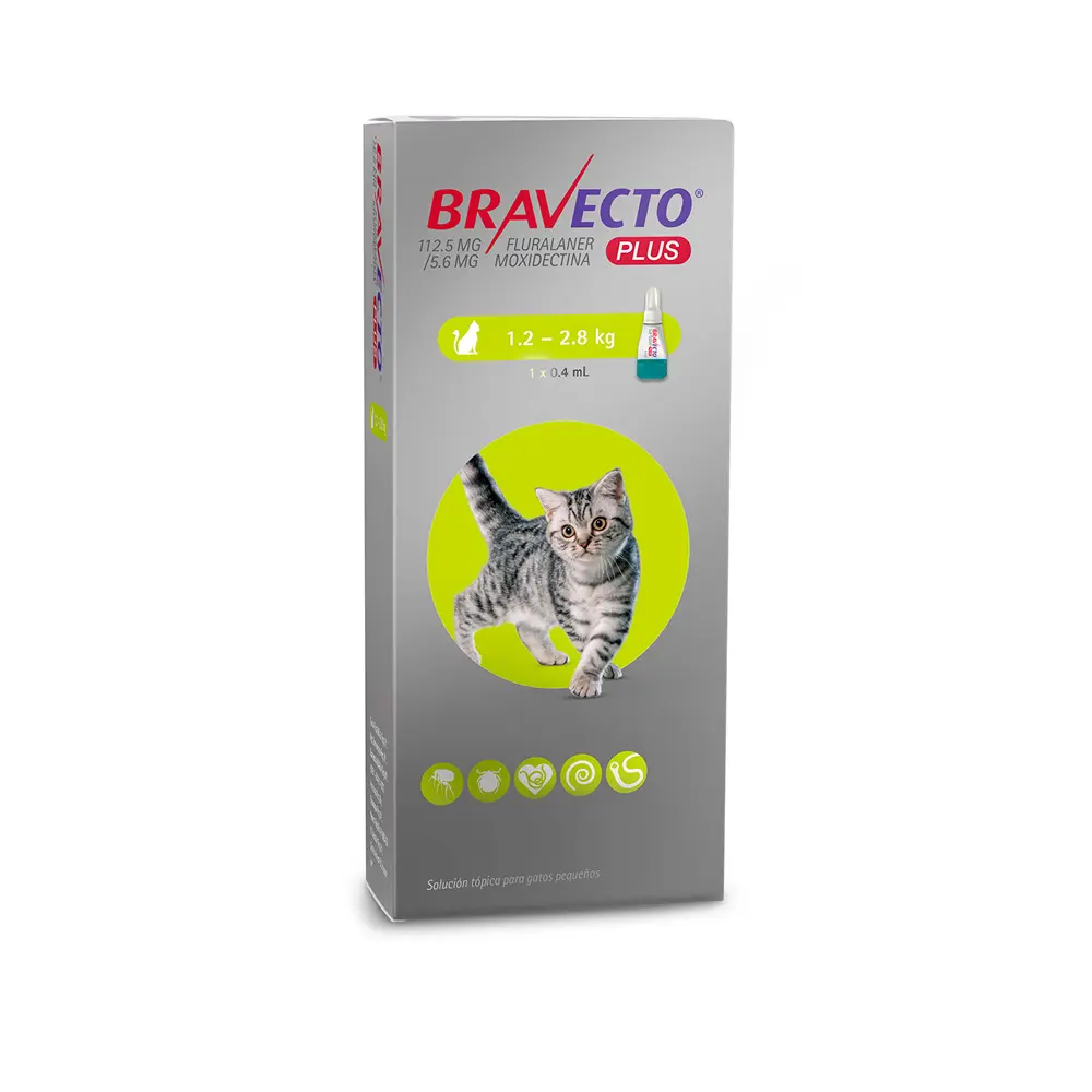 [BV-FE-1.2/2.8KG] Bravecto Pipeta Desparasitante para Gato de 1.2 a 2.8 kg